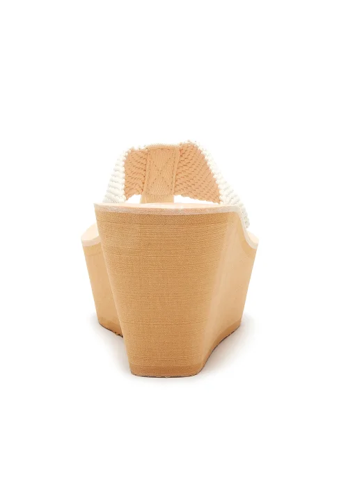 Rocket Dog Diver Cream Webbing Wedge Sandals - Size 4 Image 3