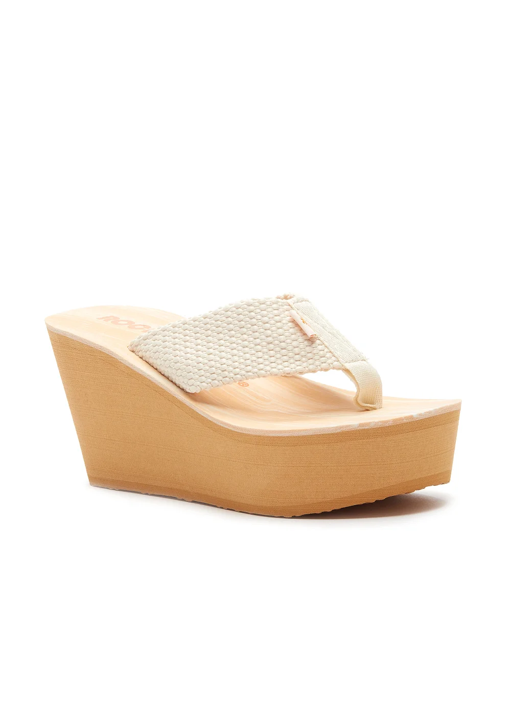 Rocket Dog Diver Cream Webbing Wedge Sandals - Size 4 Image 1