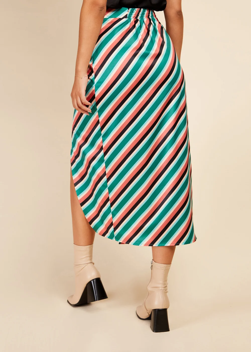 Little Mistress Multicoloured Stripe Midaxi Skirt - 14 Image 5