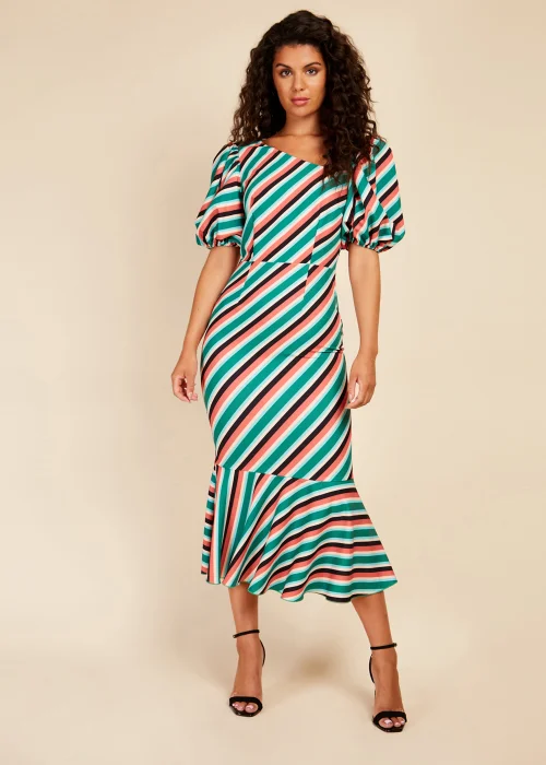 Little Mistress Multicoloured Stripe Midaxi Dress - Size 6 Image 1