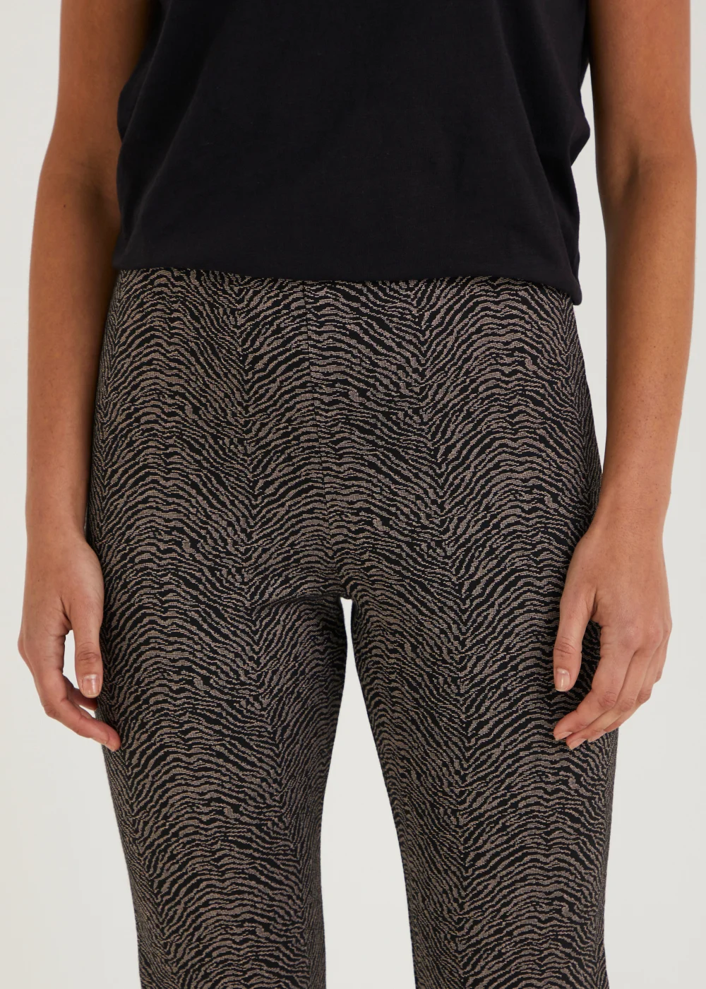 Brown Animal Print Flared Leggings - 8 Image 2
