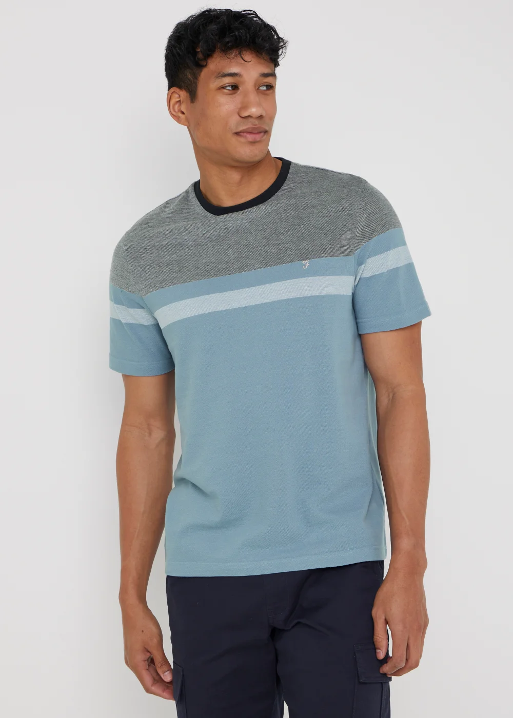 Farah Page Blue Two Tone T-Shirt - XL Image 1
