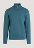 Farah Aintree Teal Quarter Zip Top - Extra Large Image 3