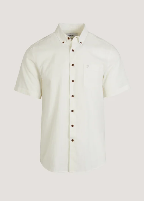 Farah Densmore White Short Sleeve Shirt - Small Image 6