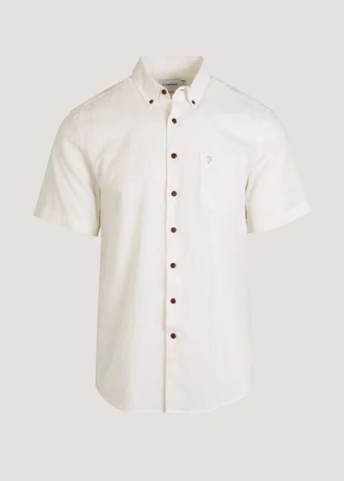 Farah Densmore White Short Sleeve Shirt - Small Image 2