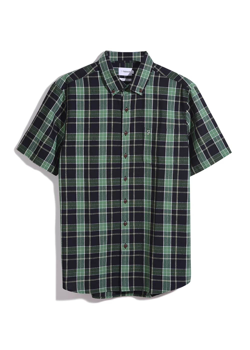 Farah Sullivan Green Short Sleeve Shirt - Small Image 2