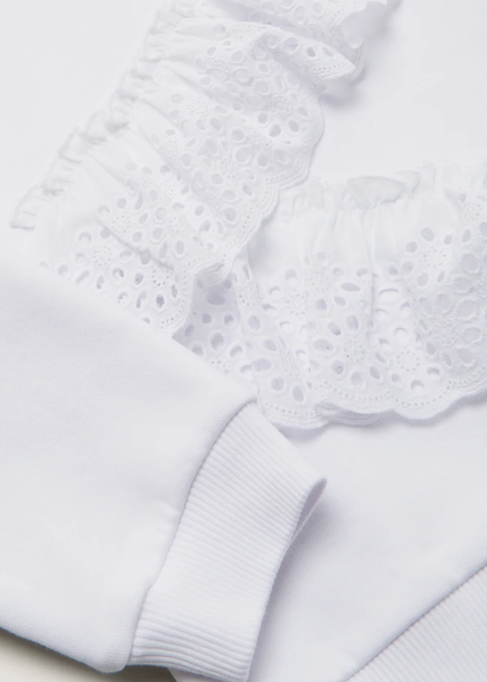 Girls White Broderie Sweatshirt (4-13yrs) - 7 Yrs Image 2