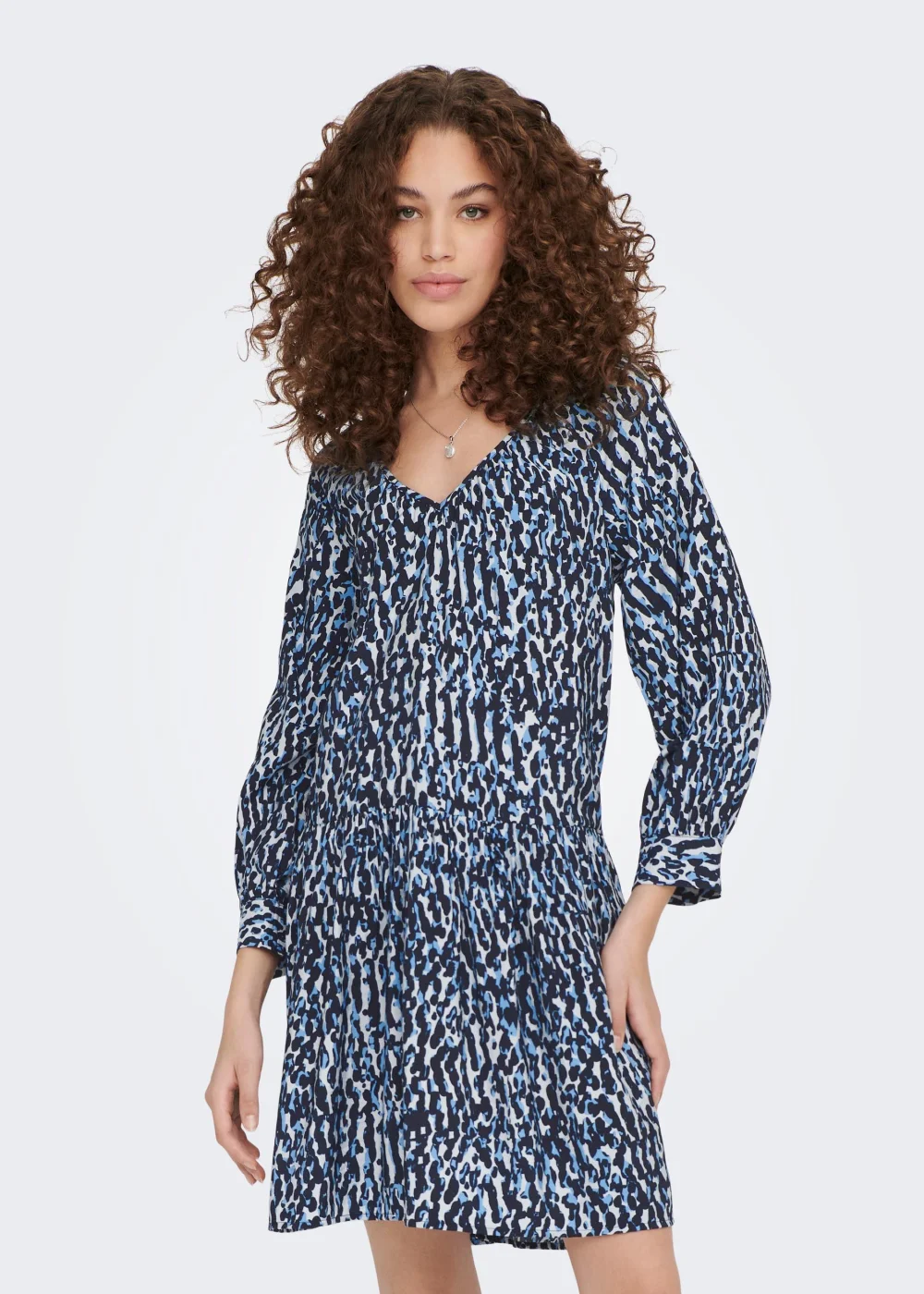 JDY Camilla Blue Print Dress - 8 Image 1