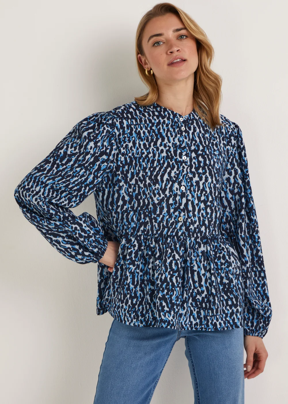 JDY Camilla Blue Animal Print Shirt - 8 Image 1