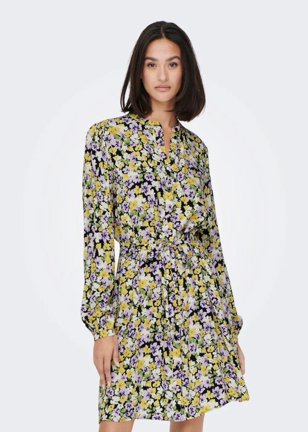 JDY Alice Black Floral Shirt Dress - 8 Image 1