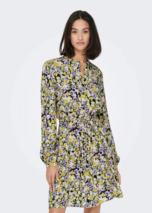 JDY Alice Black Floral Shirt Dress - 8 Image 1
