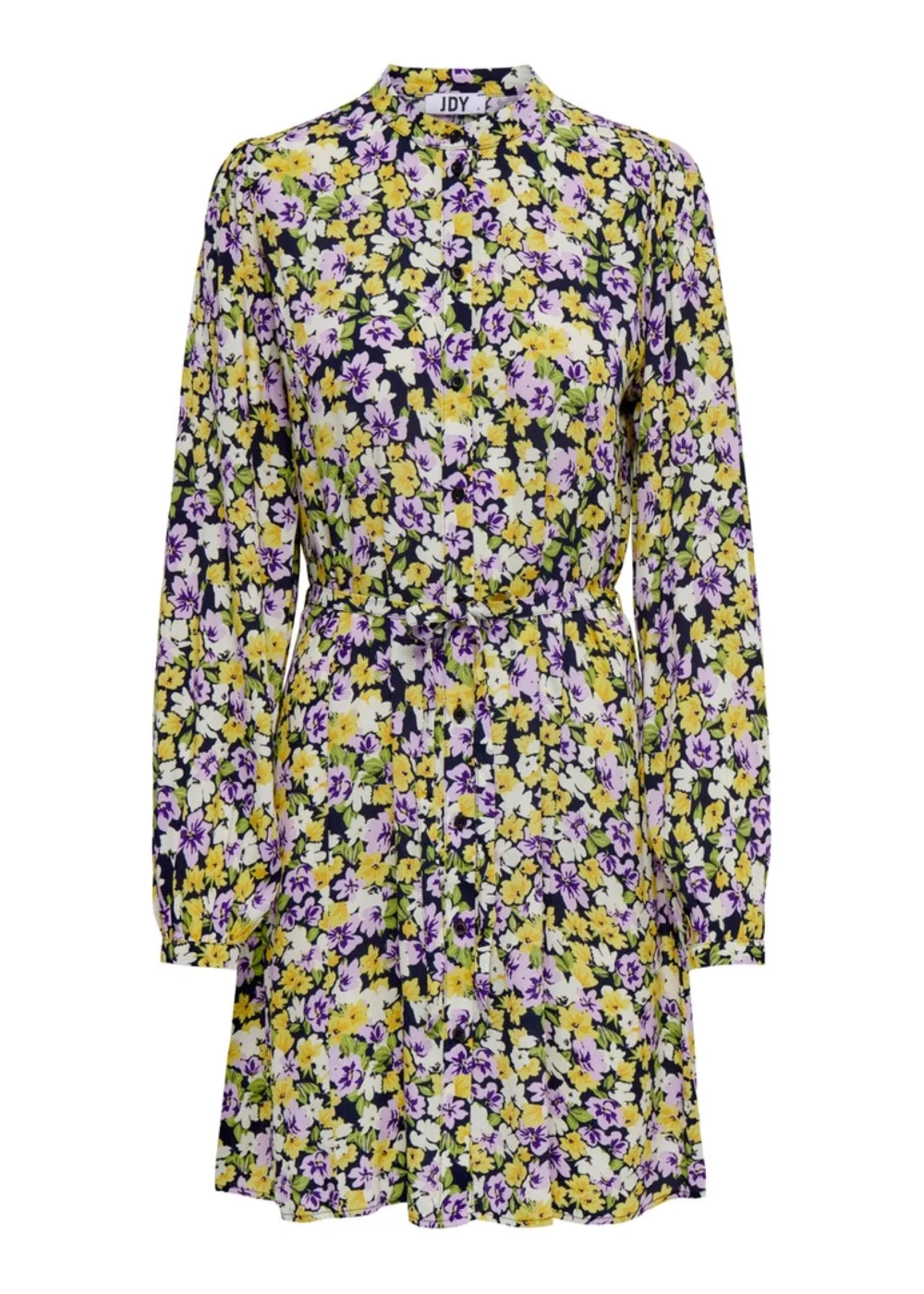 JDY Alice Black Floral Shirt Dress - 8 Image 2