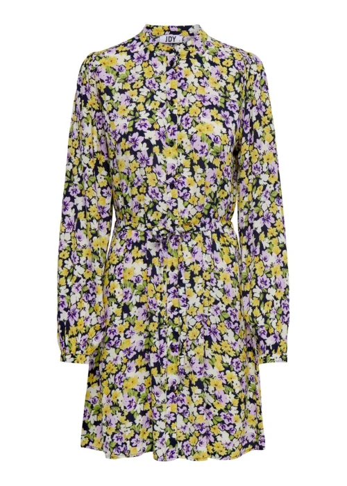 JDY Alice Black Floral Shirt Dress - 8 Image 2