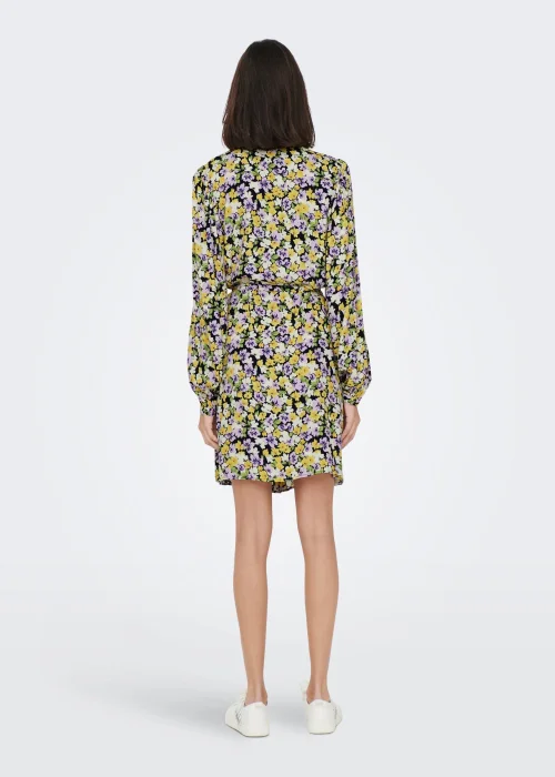 JDY Alice Black Floral Shirt Dress - 8 Image 3