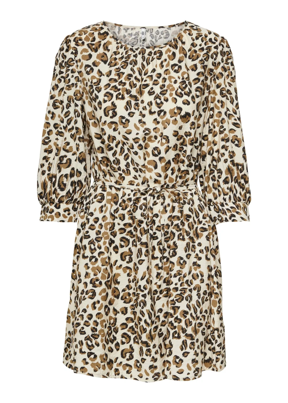 JDY Ava Beige Animal Print 3/4 Sleeve Mini Dress - 8 Image 6