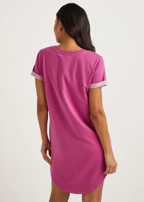 JDY Ivy Fuschia Short Sleeve Dress - 8 Image 4