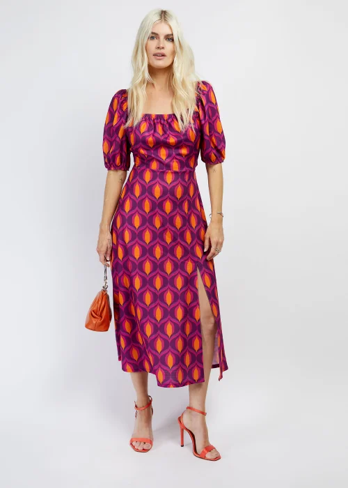 Girls on Film by Dani Dyer Purple Geo Midaxi Dress - Size 8 Image 1