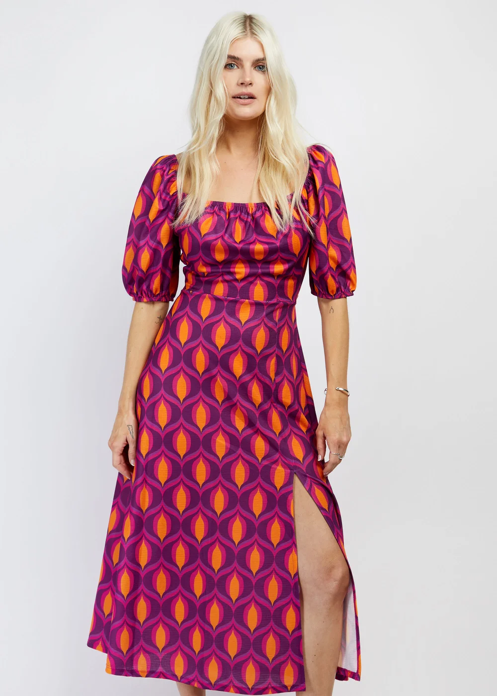 Girls on Film by Dani Dyer Purple Geo Midaxi Dress - Size 8 Image 2