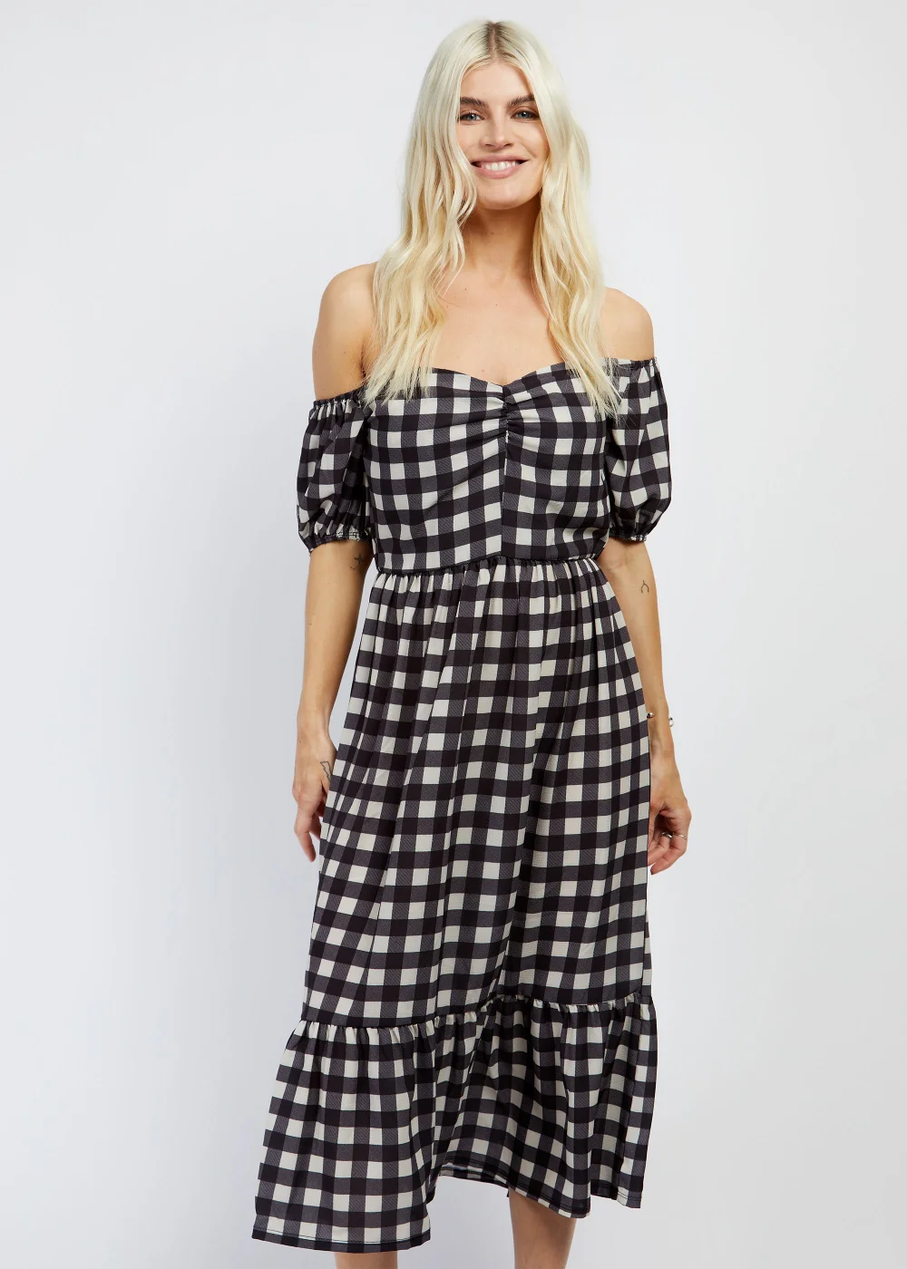 Girls on Film by Dani Dyer Black Gingham Midaxi Dress - Size 8 Image 4