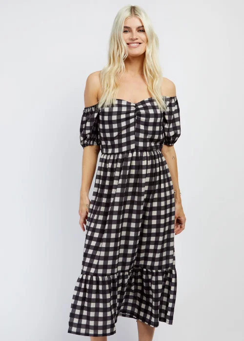 Girls on Film by Dani Dyer Black Gingham Midaxi Dress - Size 8 Image 4