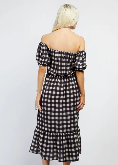 Girls on Film by Dani Dyer Black Gingham Midaxi Dress - Size 8 Image 3