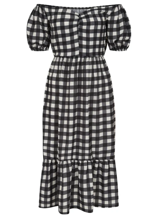Girls on Film by Dani Dyer Black Gingham Midaxi Dress - Size 8 Image 2