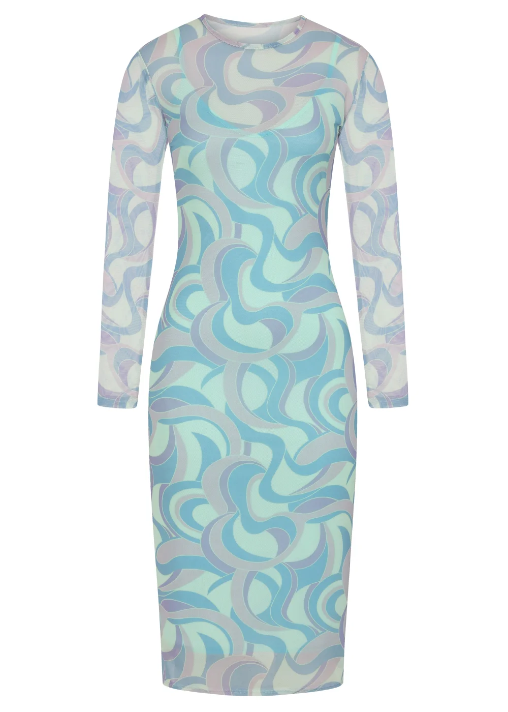 Girls on Film by Dani Dyer Cream Stretch Mesh Midi Dress - 8 Image 5