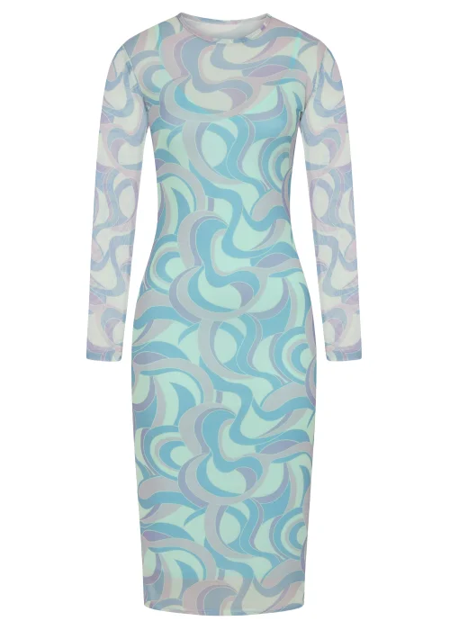 Girls on Film by Dani Dyer Cream Stretch Mesh Midi Dress - 8 Image 5