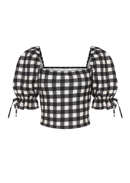 Girls on Film by Dani Dyer Black Gingham Co-Ord Top - 18 Image 6