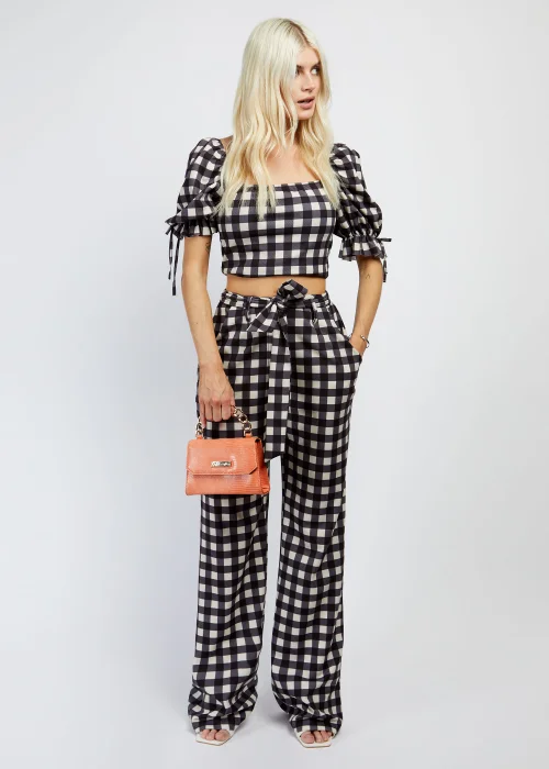 Girls on Film by Dani Dyer Black Gingham Co-Ord Trousers - 14 Image 6