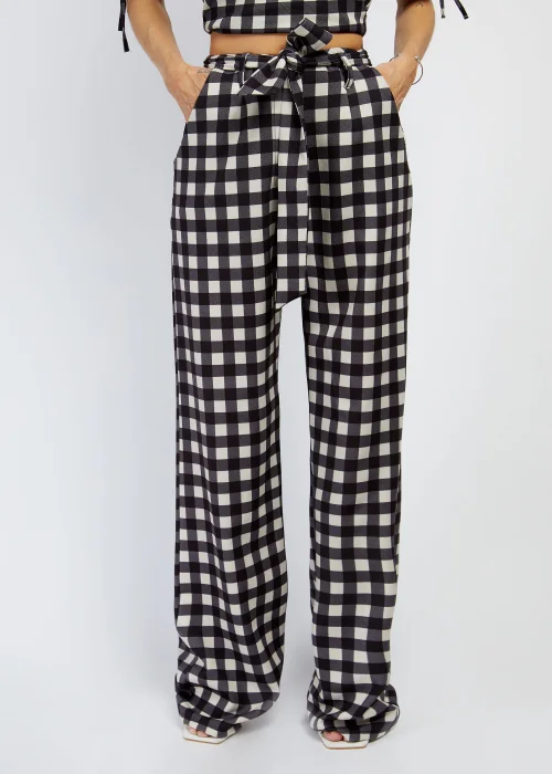 Girls on Film by Dani Dyer Black Gingham Co-Ord Trousers - 14 Image 2