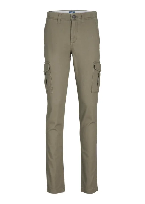 Jack & Jones Junior Khaki Cargo Chino Trousers (6-16yrs) - Age 8 Years Image 2