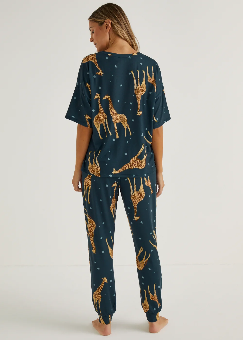 Navy Giraffe Star Pyjama Set - Extra small Image 4