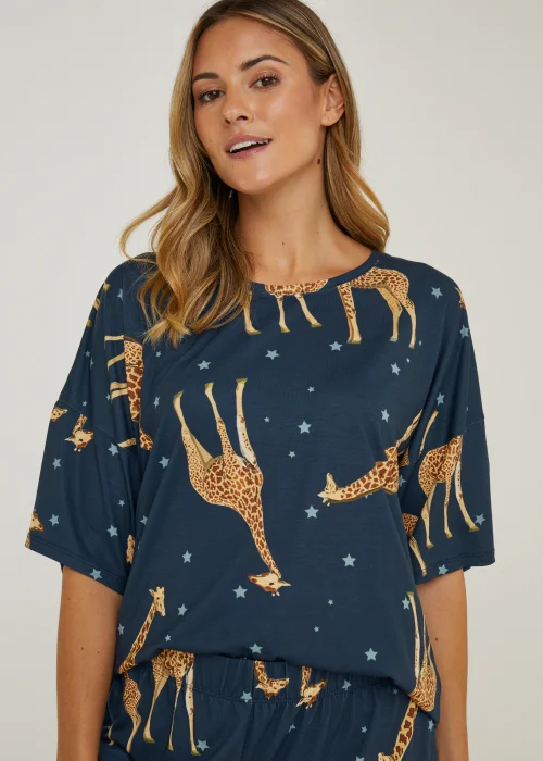 Navy Giraffe Star Pyjama Set - Extra small Image 3
