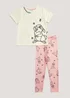 Girls Mini Me Pink & White Disney Thumper Pyjama Set (5-10yrs) - Age 5 Years Image 1