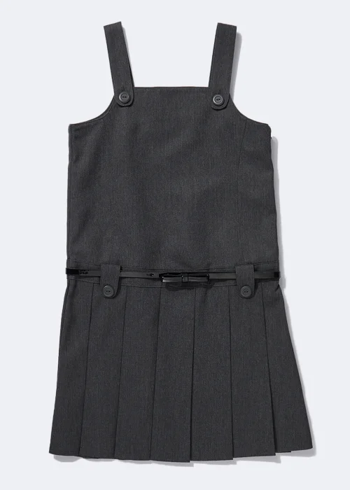 Girls Grey Belted Pleated School Pinafore (3-13yrs) - Age 3 Years Image 1