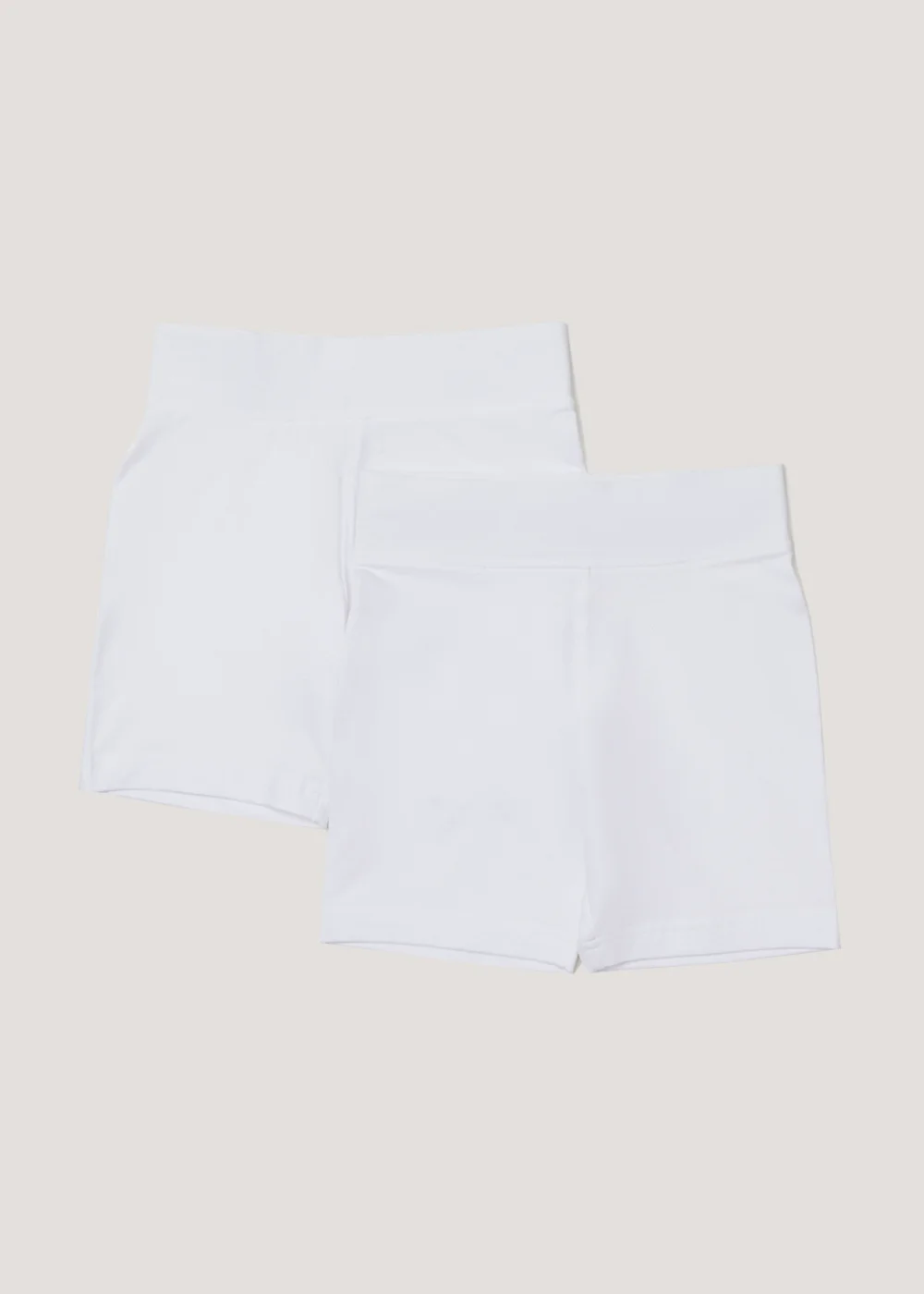 Girls 2 Pack White Cycling Shorts (3-13yrs) - Age 3 Years Image 1