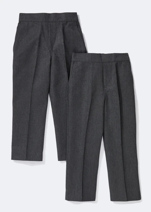 Boys 2 Pack Grey Slim Fit School Trousers (3-13yrs) - 3 Yrs Image 1