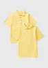 Kids 2 Pack Yellow School Polo Shirts (3-13yrs) - Age 6 Years Image 1