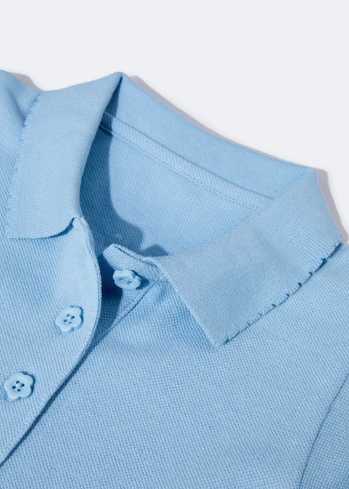 Girls 2 Pack Blue Scallop Collar School Polo Shirts (3-13yrs) - Age 3 Years Image 2