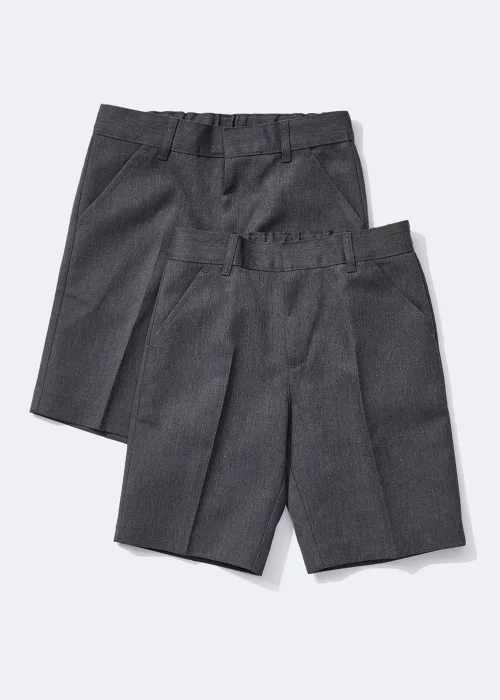 Kids 2 Pack Grey Classic School Shorts (3-13yrs) - Age 5 Years Image 1