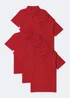 Kids 5 Pack Red School Polo Shirts (3-13yrs) - Age 4 Years Image 1