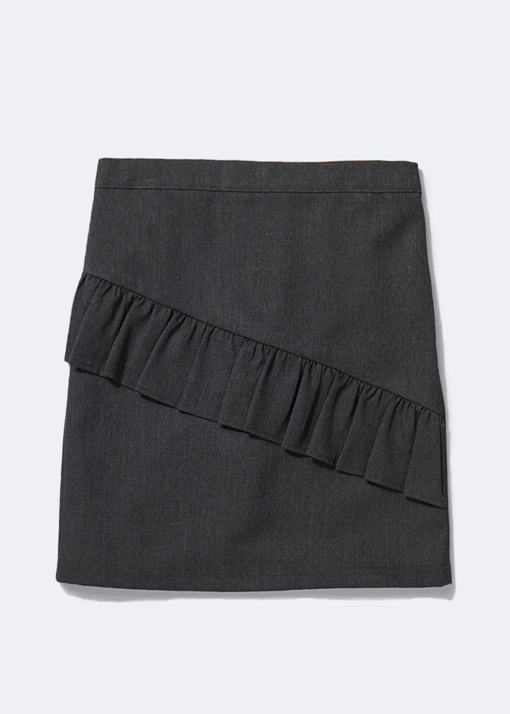 Girls Grey Ruffle School Skirt (3-16yrs) - Age 5 Years Image 1
