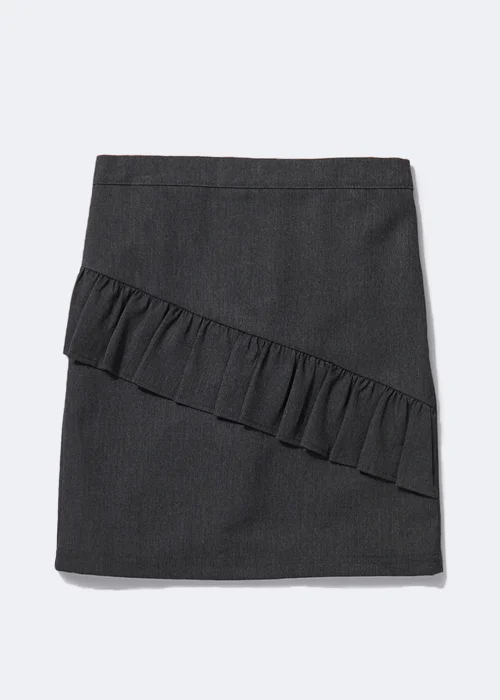 Girls Grey Ruffle School Skirt (3-16yrs) - Age 5 Years Image 1