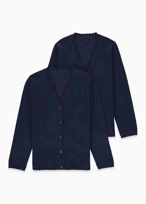 Girls 2 Pack Navy School Cardigans (3-13yrs) - Age 3 Years Image 1