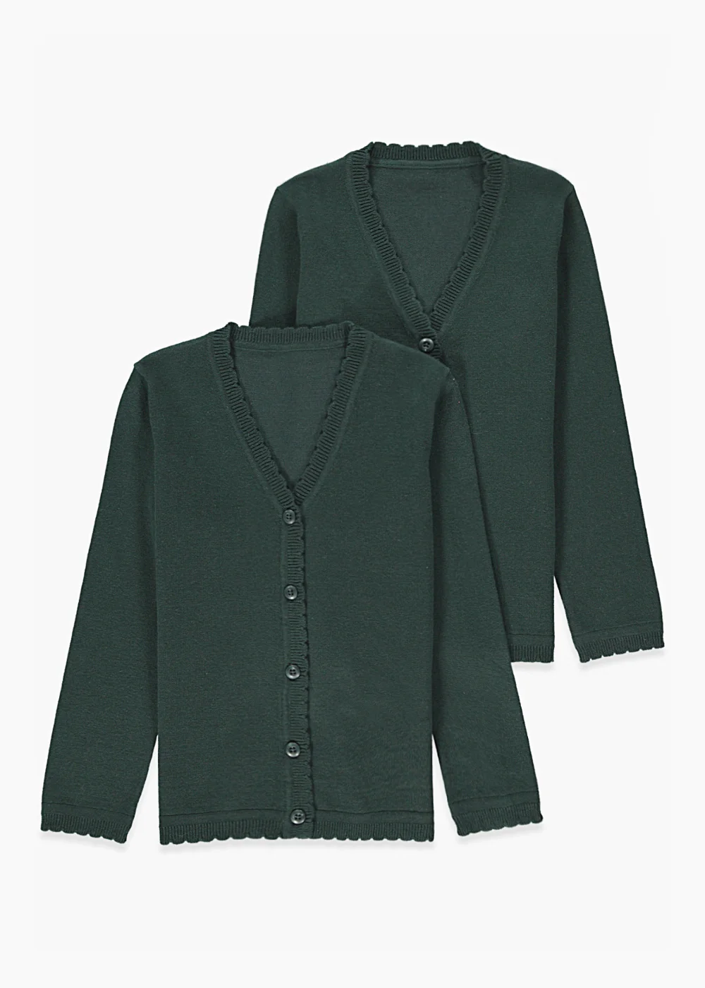 Girls 2 Pack Green School Cardigans (3-13yrs) - Age 3 Years Image 1