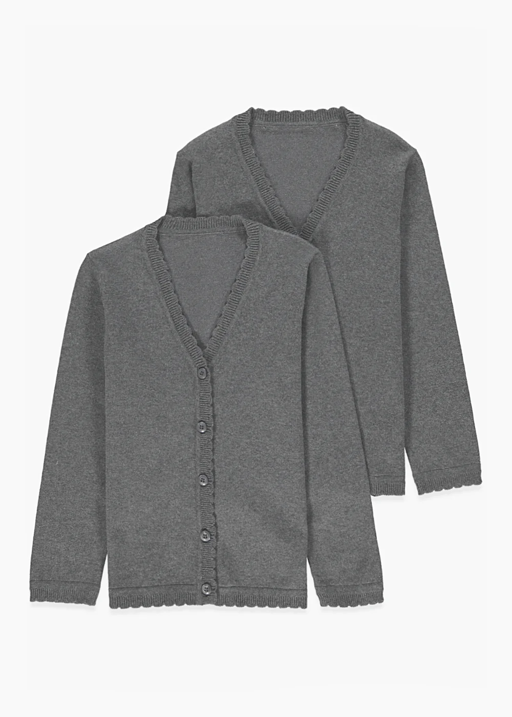 Girls 2 Pack Grey School Cardigans (3-13yrs) - Age 3 Years Image 1