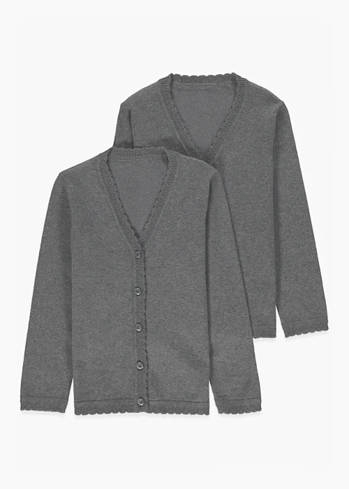 Girls 2 Pack Grey School Cardigans (3-13yrs) - Age 3 Years Image 1