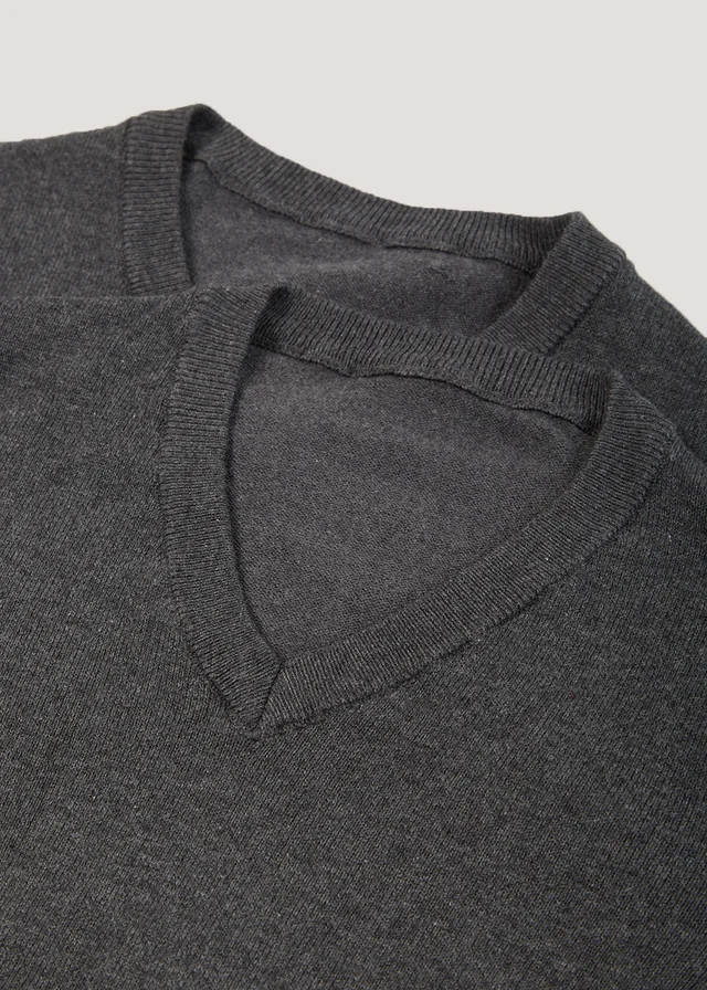 Kids 2 Pack Grey V-Neck School Jumpers (3-13yrs)