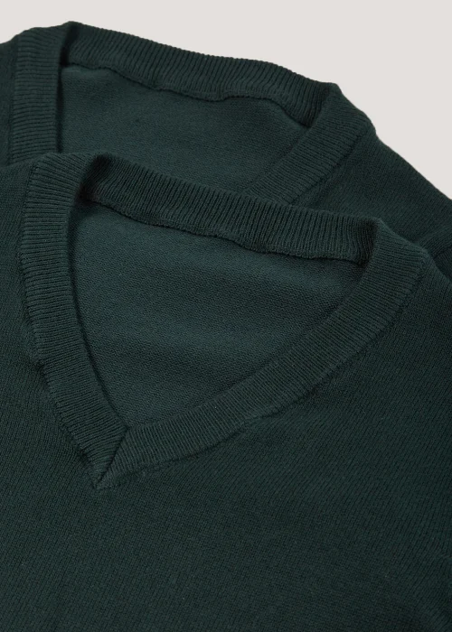 Kids 2 Pack Green V-Neck School Jumpers (3-13yrs) - 3 Yrs Image 2